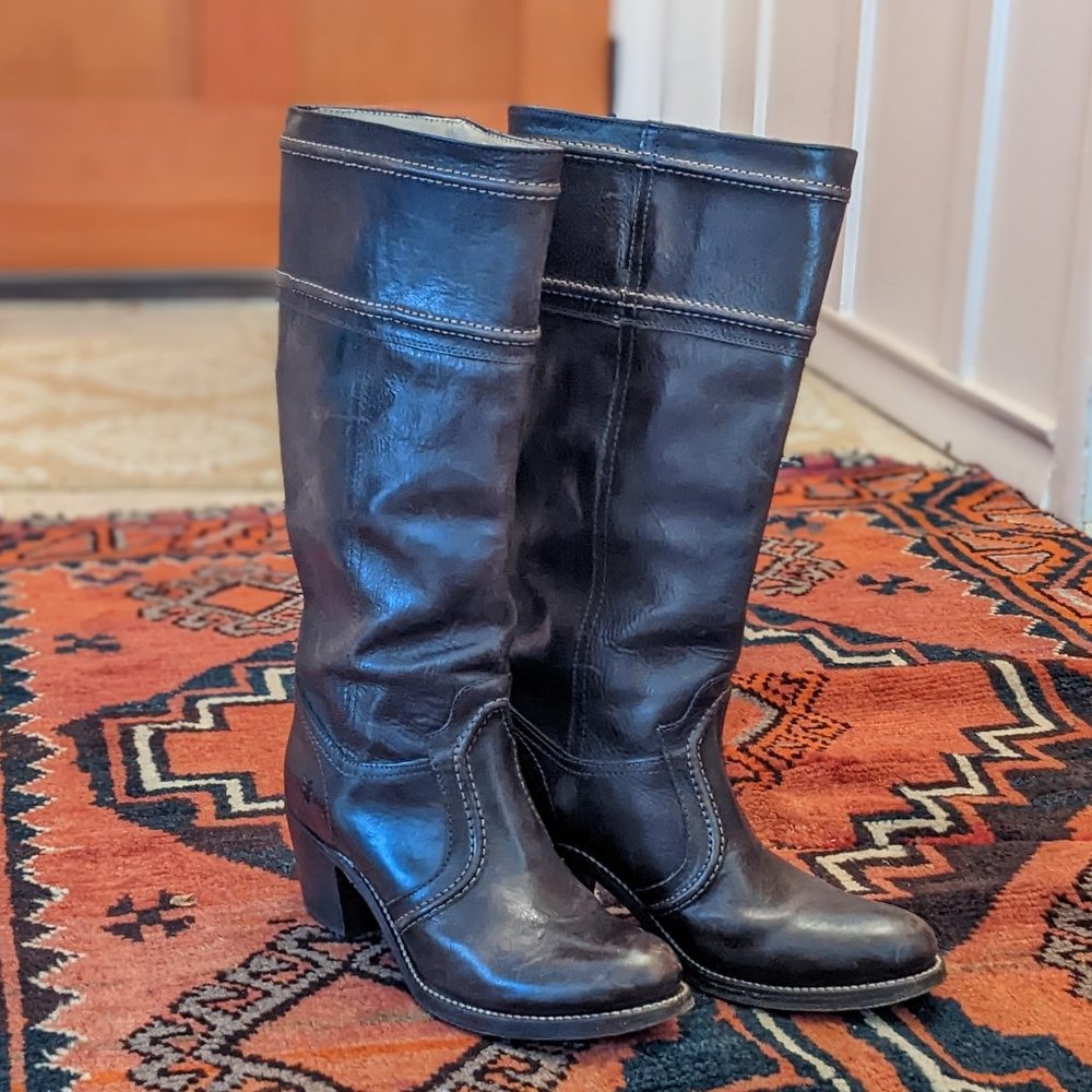Frye Jane 14L Boots, Dark Brown, Sz 9